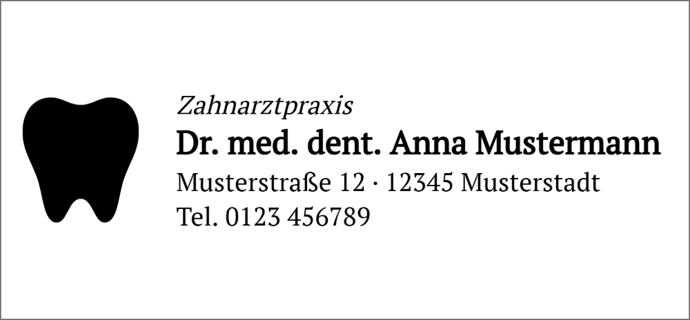 Vorschau der Vorlage 56x26 Zahnarztpraxis