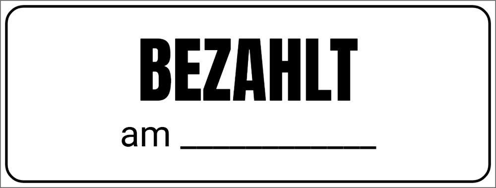 Vorschau der Vorlage 58x22 Bezahlt