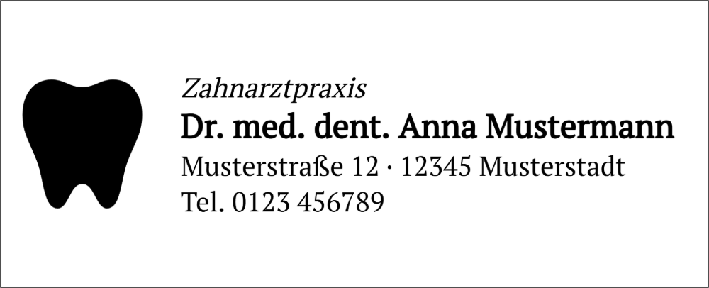 Vorschau der Vorlage 64x26 Zahnarztpraxis