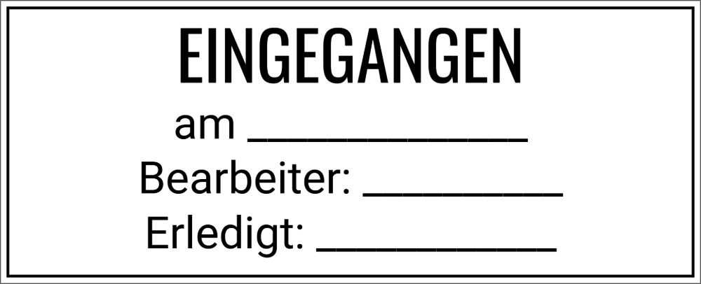 Vorschau der Vorlage 64x26 Eingangsstempel