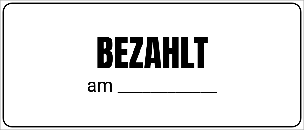 Vorschau der Vorlage 70x30 Bezahlt