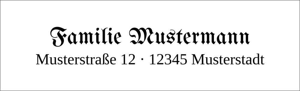 Vorschau der Vorlage 82x25 Fraktur