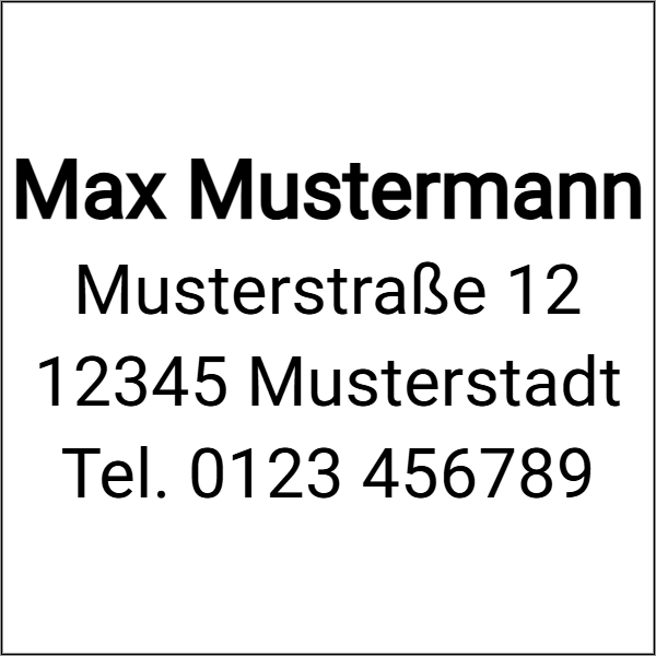 Vorschau der Vorlage 20x20 Adresse klassisch